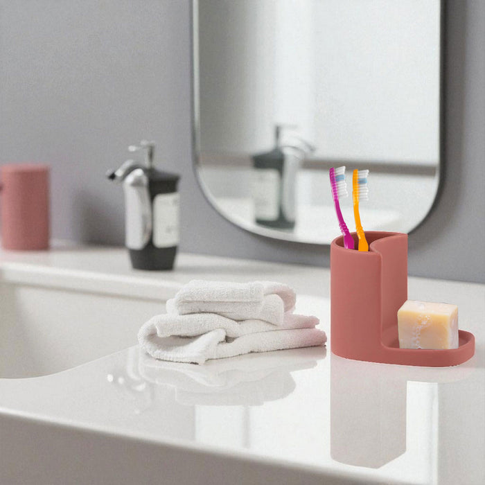 KI-generiertes Bild,Design Spülbecken Organizer Alt Rosa Waschbecken Schwammhalter Schwammablage