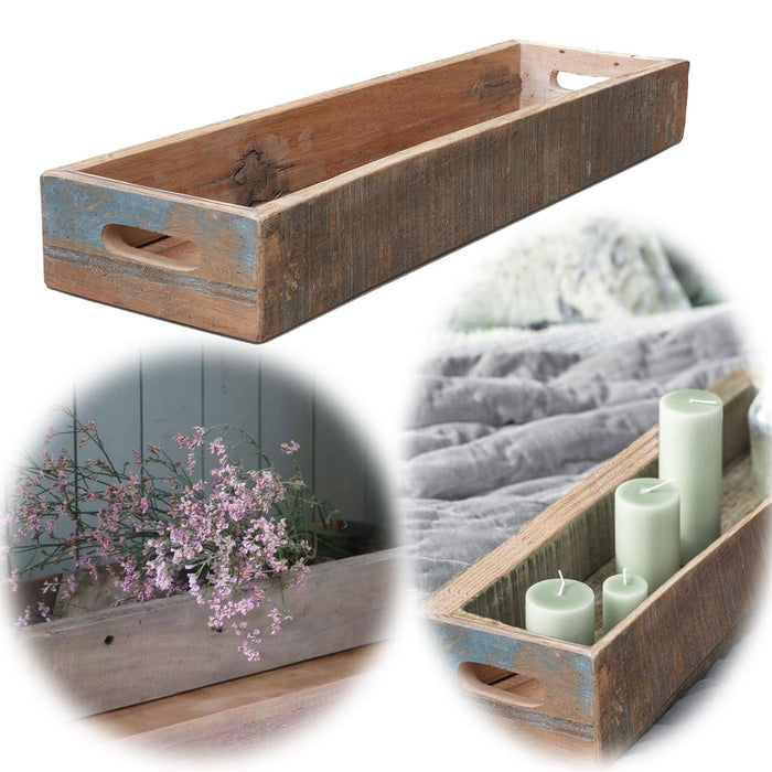 KI-generiertes Bild XL Holz Serviertablett Griffe 61x17cm Fundholz Grifftablett Deko Tablett