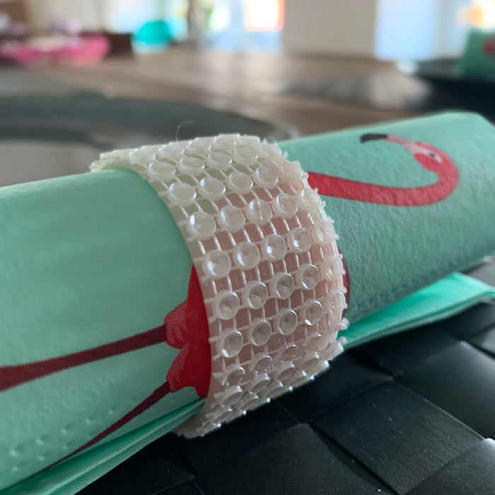 KI-generiertes Bild,8x Serviettenringe Perlen Raute Weiß Serviettenhalter Hochzeit Deko