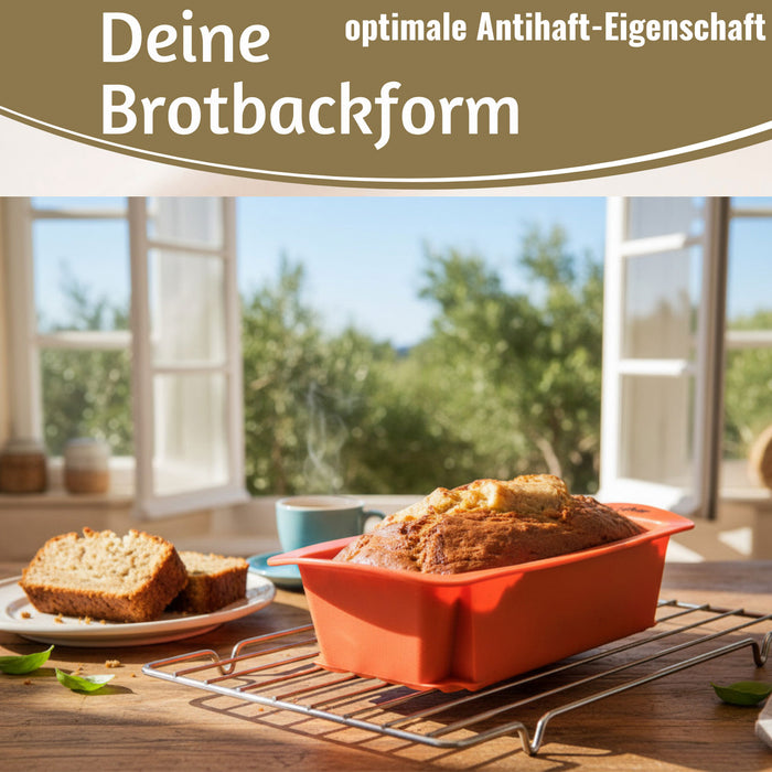 KI-generiertes Bild,2x Silikon Königskuchenform 25cm Backform Kuchenform Kastenform Brotbackform