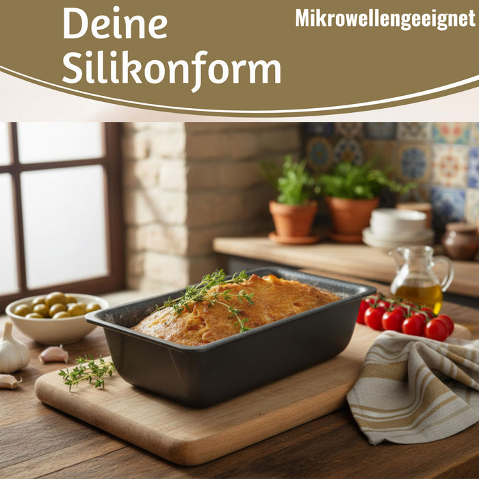 KI-generiertes Bild,2x Silikon Königskuchenform 25cm Backform Kuchenform Kastenform Brotbackform