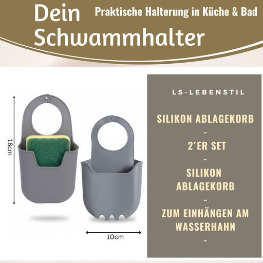 KI-generiertes Bild,Silikon Schwammhalter 2´er Set Wasserhahn Halterung für Küchenspüle Waschbecken