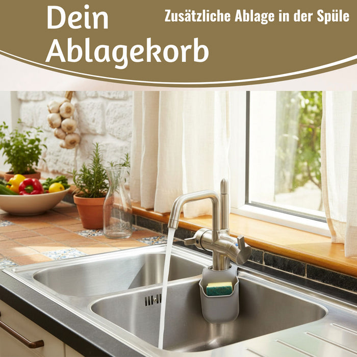 KI-generiertes Bild,Silikon Schwammhalter 2´er Set Wasserhahn Halterung für Küchenspüle Waschbecken