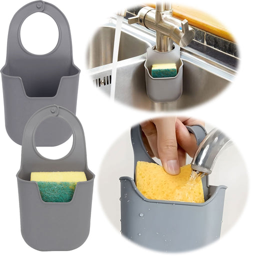 KI-generiertes Bild Silikon Schwammhalter 2´er Set Wasserhahn Halterung für Küchenspüle Waschbecken