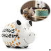 KI-generiertes Bild Keramik Sparschwein Spruch Luxus Schwein Weiß Gold Spardose Sparbüchse