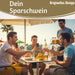 KI-generiertes Bild,Keramik Sparschwein Spruch Bierkasse Gelb Rot Spardose Sparbüchse