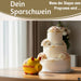 KI-generiertes Bild,Keramik Sparschwein Spruch Bierkasse Gelb Rot Spardose Sparbüchse