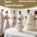 KI-generiertes Bild,Keramik Sparschwein Spruch Hai-Raten Weiß Gold Hochzeit Spardose Sparbüchse