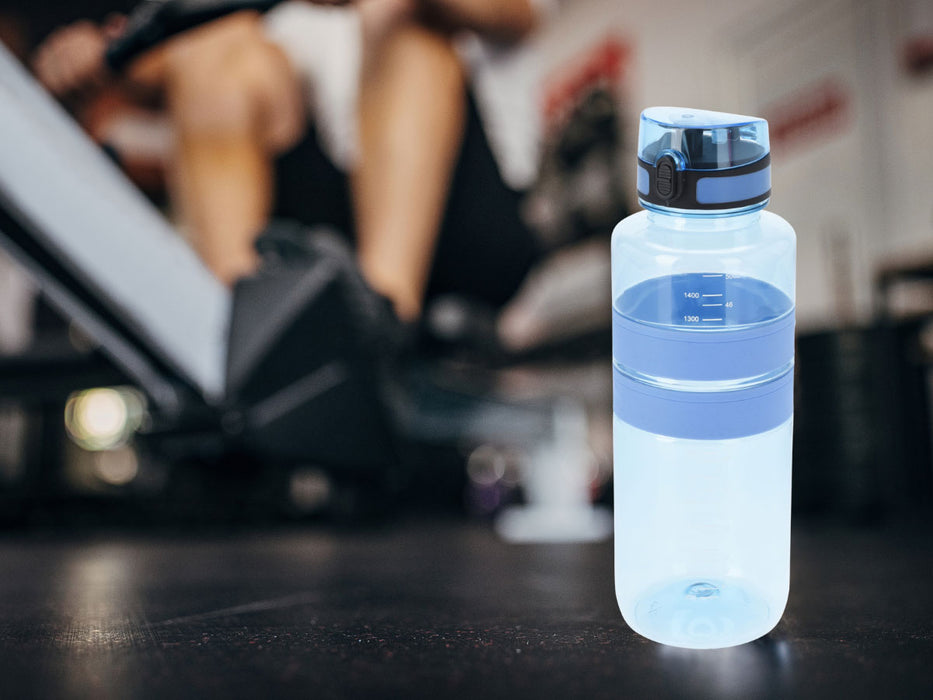 KI-generiertes Bild,XL Sportflasche Trinkflasche 1500ml Blau Wasserflasche auslaufsicherer Klappdeckel