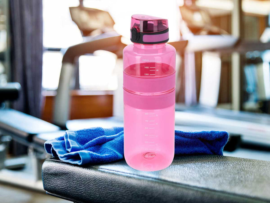 KI-generiertes Bild,XL Sportflasche Trinkflasche 1500ml Rot Pink Wasserflasche auslaufsicherer Klappdeckel
