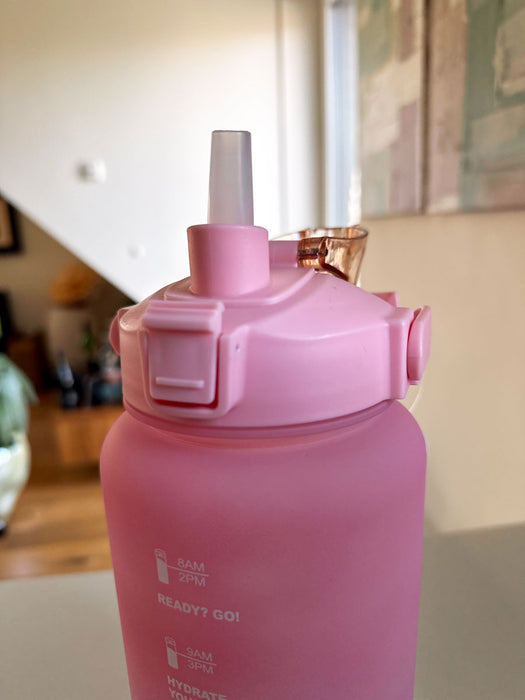 KI-generiertes Bild,XXL Wasserflasche 2000ml Blau Sportflasche Trinkflasche Klappdeckel auslaufsicher