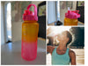 KI-generiertes Bild,XXL Wasserflasche 2000ml Pink Sportflasche Trinkflasche Klappdeckel auslaufsicher
