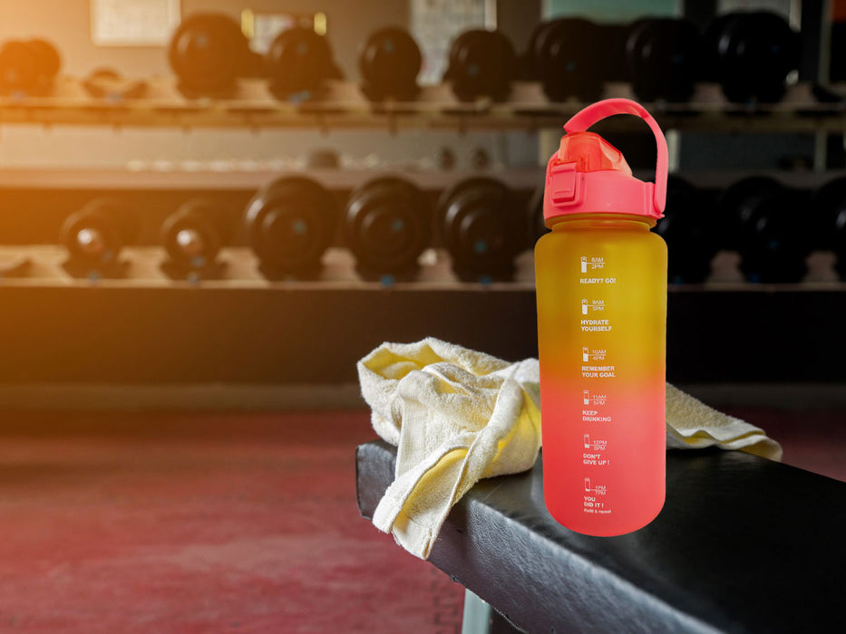 KI-generiertes Bild,XXL Wasserflasche 2000ml Pink Sportflasche Trinkflasche Klappdeckel auslaufsicher