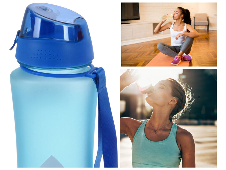 KI-generiertes Bild,Sportflasche Trinkflasche 650ml Blau Wasserflasche auslaufsicherer Klappdeckel