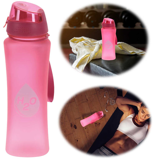 KI-generiertes Bild Sportflasche Trinkflasche 650ml Rot Pink Wasserflasche auslaufsicherer Klappdeckel