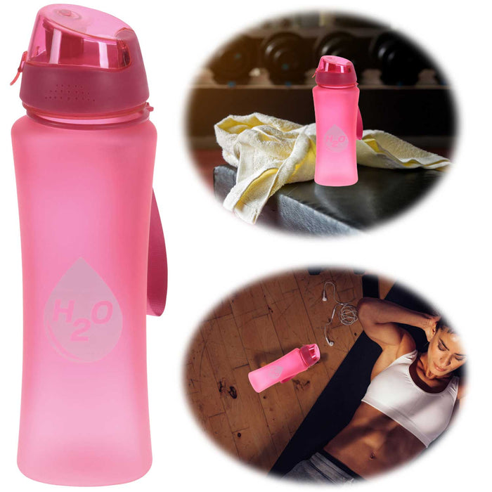 KI-generiertes Bild Sportflasche Trinkflasche 650ml Rot Pink Wasserflasche auslaufsicherer Klappdeckel