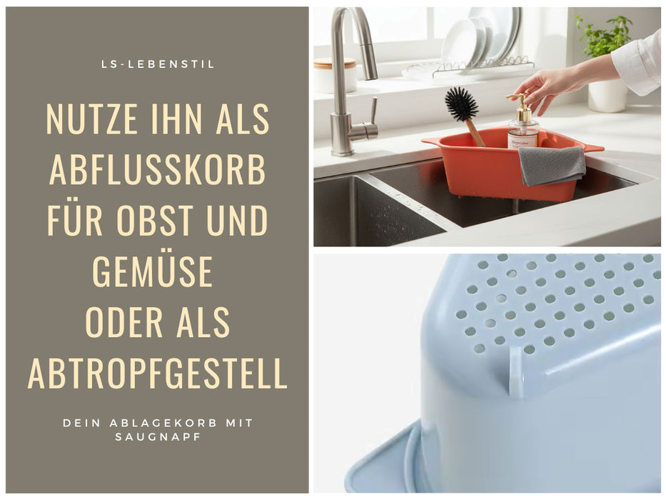 KI-generiertes Bild,Spülbecken Organizer Dreieck Koralle Abtropfsieb Schwammhalter Abflusskorb Saugnapf