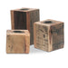 KI-generiertes Bild,3er Set Holz Kerzenständer Dehli Fundholz Cube 6-13cm Kerzenhalter Stabkerzen