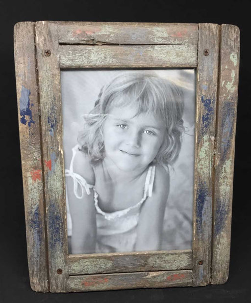 KI-generiertes Bild,Vintage Holz Bilderrahmen 10x15cm Grau Blau Aufsteller Fotorahmen