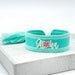 KI-generiertes Bild,Canvas Statement Armband Aloha Türkis Weiß Rosa Quasten besticktes Webarmband