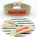 KI-generiertes Bild Canvas Statement Armband Amore ❤️ Beige Quasten besticktes Webarmband