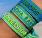KI-generiertes Bild,Canvas Statement Armband Amore ?? Blau Grün Quasten besticktes Webarmband