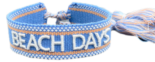 KI-generiertes Bild,Canvas Statement Armband Beach Days Quasten besticktes Webarmband