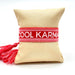 KI-generiertes Bild,Canvas Statement Armband Cool Karma Rot Quasten besticktes Webarmband