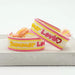 KI-generiertes Bild,Canvas Statement Armband Summer Lovin Gelb Pink Quasten besticktes Webarmband
