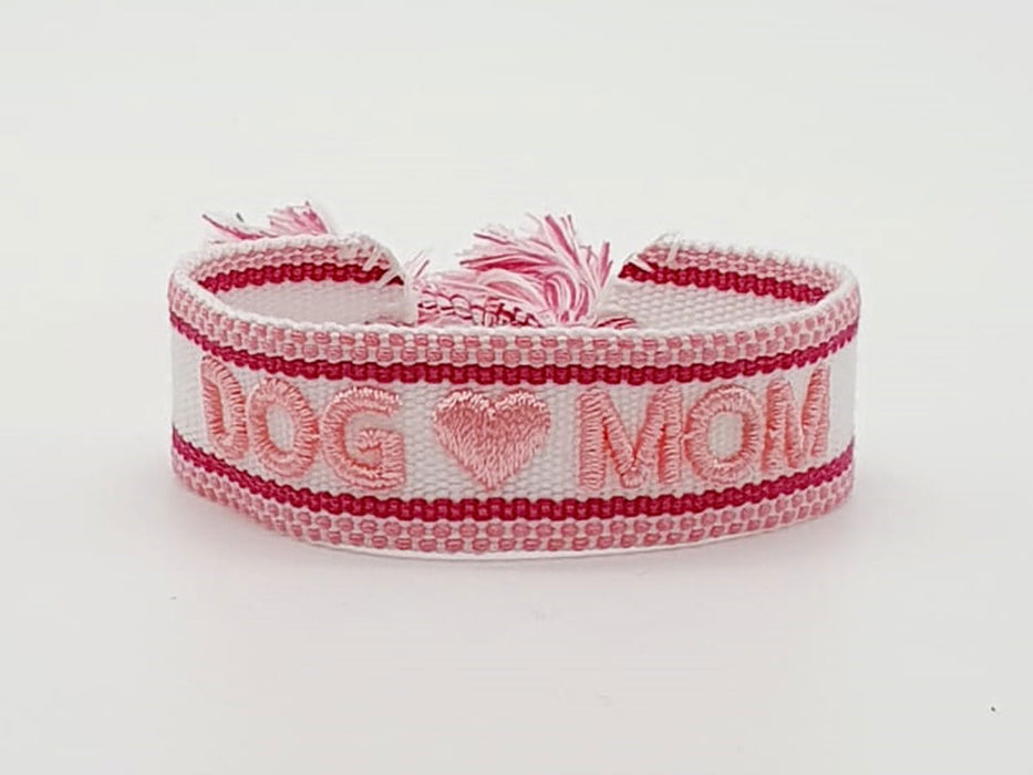 KI-generiertes Bild,Canvas Statement Armband Dog ?? Mom Quasten besticktes Webarmband