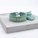 KI-generiertes Bild,Canvas Statement Armband Dreamer Grün Salbei Quasten besticktes Webarmband