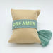 KI-generiertes Bild,Canvas Statement Armband Dreamer Grün Salbei Quasten besticktes Webarmband