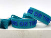 KI-generiertes Bild,Canvas Statement Armband Focus on the Good Türkis Quasten besticktes Webarmband