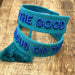 KI-generiertes Bild,Canvas Statement Armband Focus on the Good Türkis Quasten besticktes Webarmband