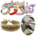 KI-generiertes Bild,Canvas Statement Armband Goldstück Quasten besticktes Webarmband