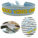 KI-generiertes Bild Canvas Statement Armband Good Vibes Blau Quasten besticktes Webarmband