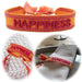 KI-generiertes Bild Canvas Statement Armband Happiness Gelb Pink Quasten besticktes Webarmband