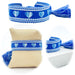 KI-generiertes Bild Canvas Statement Armband ❤️ Herzen ❤️ Blau Weiß Quasten besticktes Webarmband