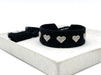 KI-generiertes Bild,Canvas Statement Armband Herzen ?? Schwarz Silber Quasten besticktes Webarmband