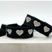 KI-generiertes Bild,Canvas Statement Armband Herzen ?? Schwarz Silber Quasten besticktes Webarmband