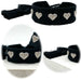 KI-generiertes Bild Canvas Statement Armband Herzen ❤️ Schwarz Silber Quasten besticktes Webarmband