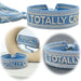 KI-generiertes Bild Canvas Statement Armband Totally Can Blau Silber Quasten besticktes Webarmband
