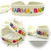 KI-generiertes Bild Canvas Statement Armband Karma Baby Multi Bunt Quasten besticktes Webarmband