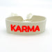 KI-generiertes Bild,Canvas Statement Armband Karma Beige Neon Quasten besticktes Webarmband