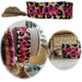 KI-generiertes Bild Canvas Statement Armband Leo Follow Your ❤️ Leopard Pink Quasten besticktes Webarmband