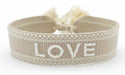 KI-generiertes Bild,Canvas Statement Armband LOVE Quasten besticktes Webarmband