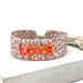 KI-generiertes Bild,Canvas Statement Armband Love Leo Leopard Neon Orange Quasten besticktes Webarmband