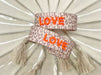 KI-generiertes Bild,Canvas Statement Armband Love Leo Leopard Neon Orange Quasten besticktes Webarmband