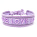 KI-generiertes Bild,Canvas Statement Armband Love Lila Flieder Quasten besticktes Webarmband