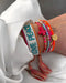 KI-generiertes Bild,Canvas Statement Armband Love Peace Happiness Quasten besticktes Webarmband